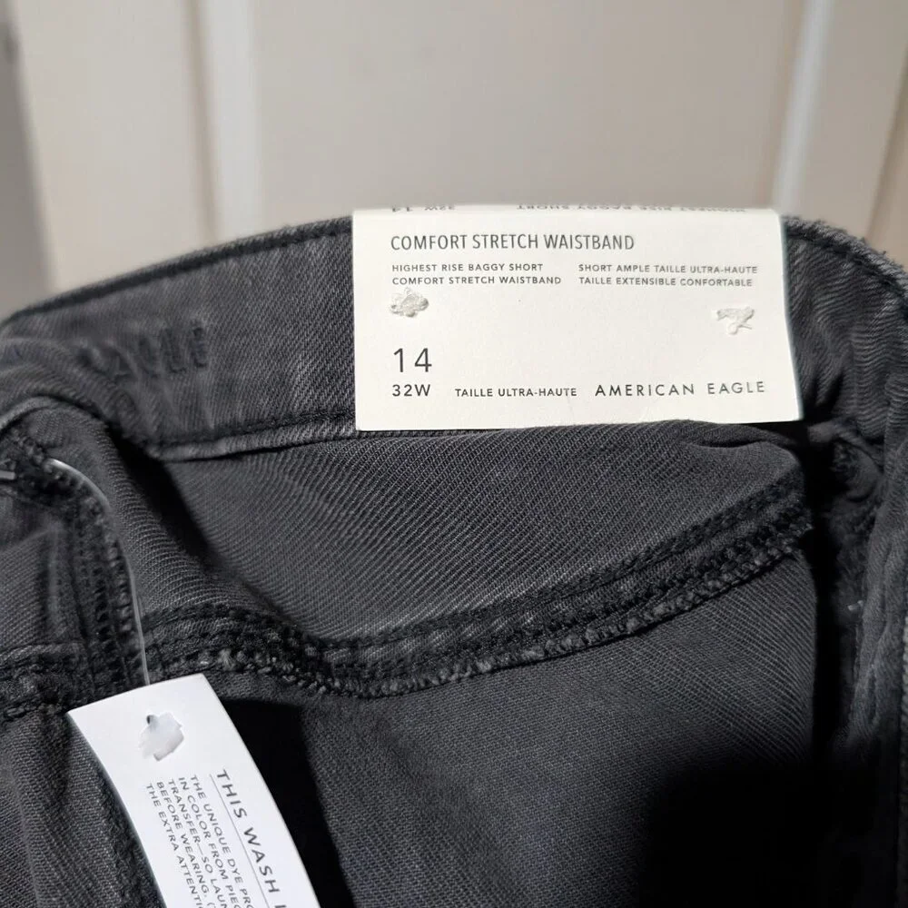 NWT AE | Denim Highest Waist Baggy Short in Black